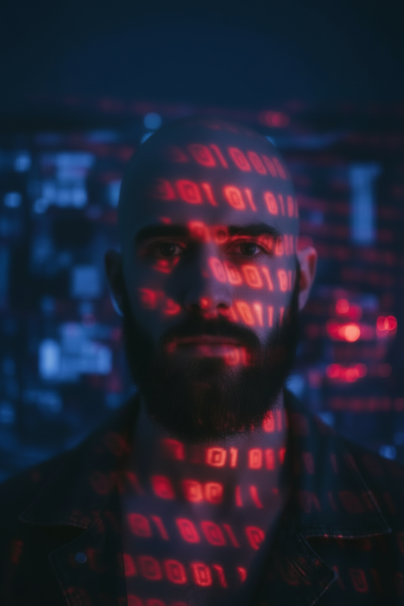 Persona sobre la que se proyectan números